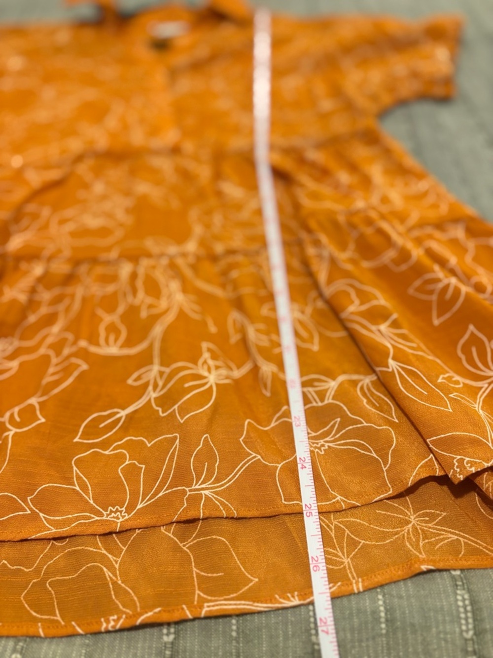 Cato Rust Floral V-Neck Tiered Peplum Top - Picture 5 of 6